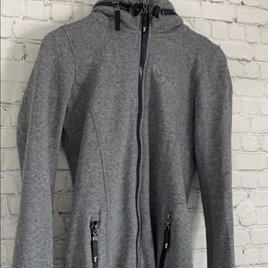 Tripe five long zippered sweater